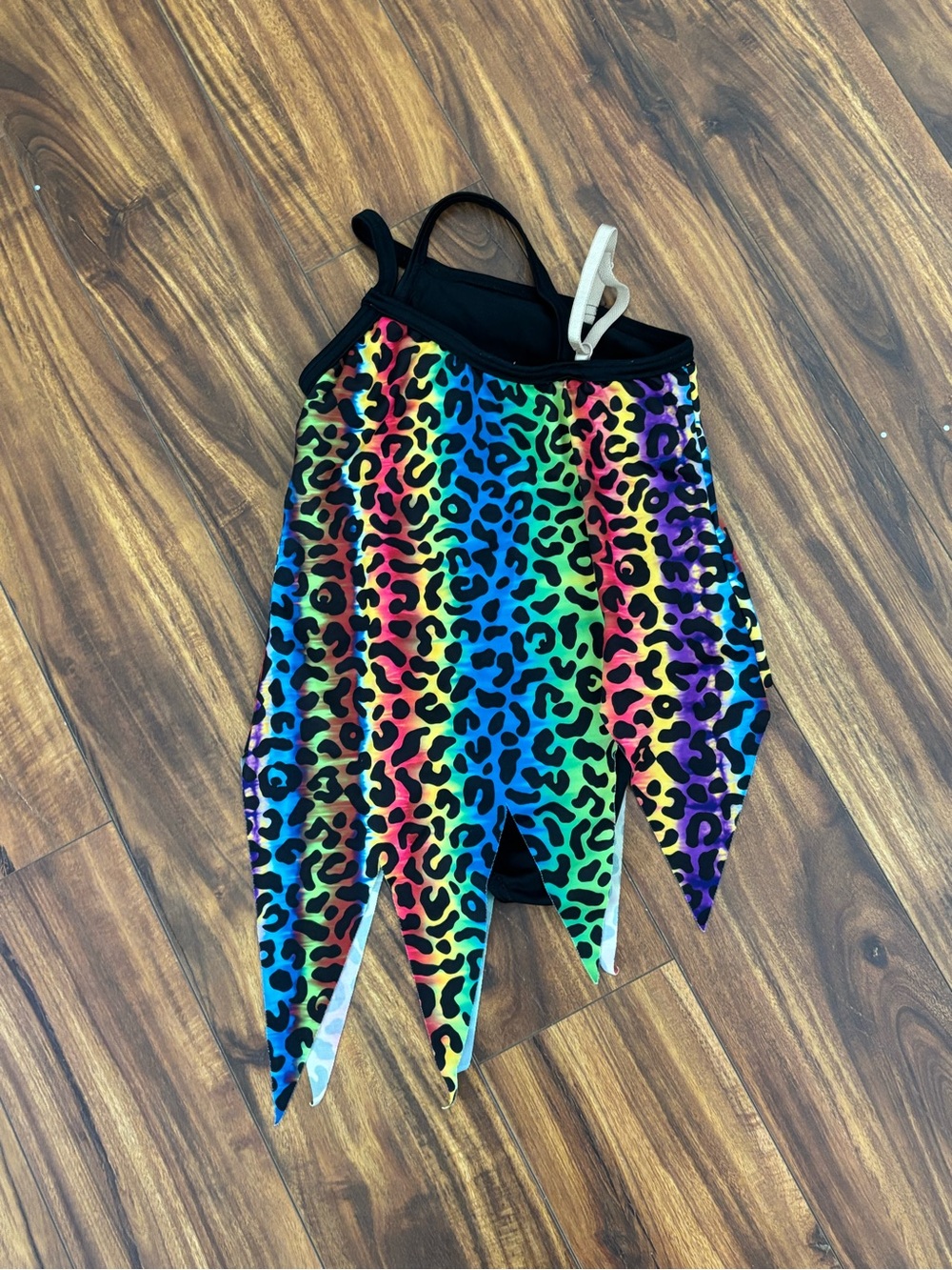 Rainbow Leopard Print Dance Costume Halloween caveman dinosaur rock ‘n’ roll